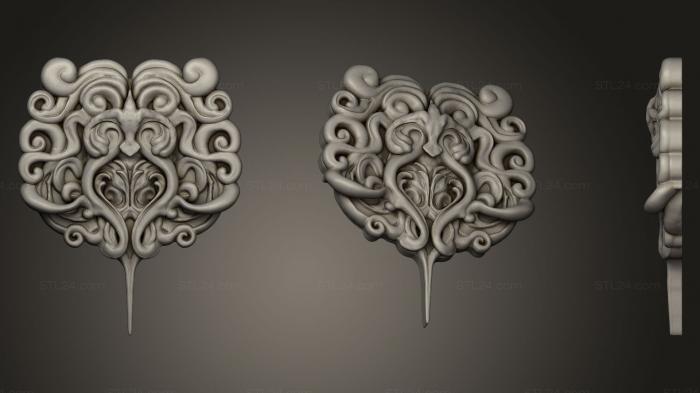 Горельефы и барельефы фэнтези (Символ ворона морского колеса, GRLFF_0012) 3D модель для ЧПУ станка